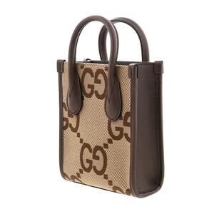 Gucci Jumbo GG Brown Shoulder Messenger Bag Beige Tote